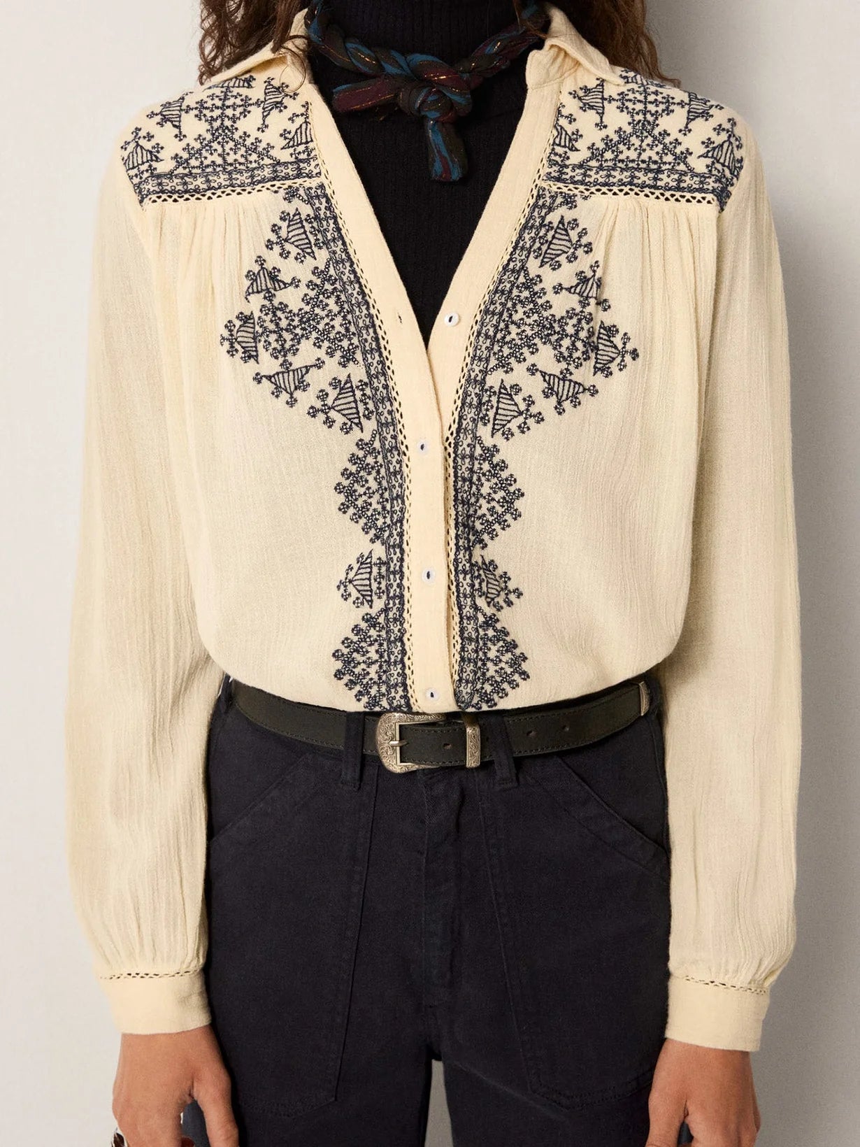 Blouse Amrit - Bleu marine - MAISON HOTEL