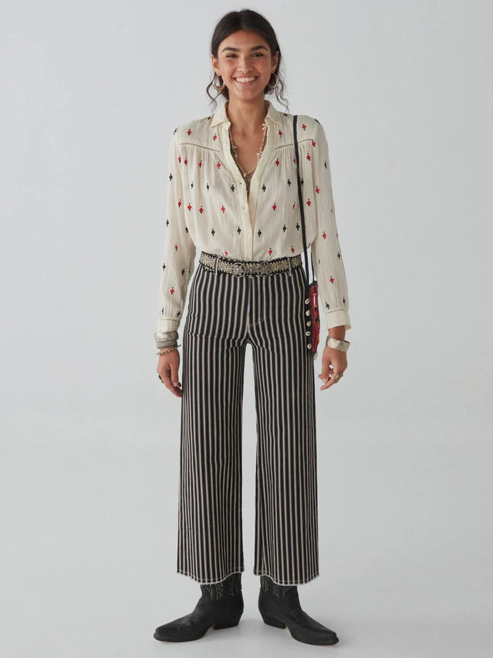 Pantalon Jack - Rayures blanches - MAISON HOTEL