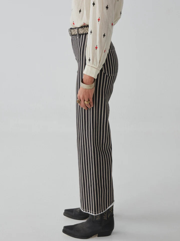 Pantalon Jack - Rayures blanches - MAISON HOTEL